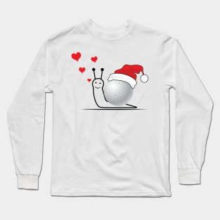 funny snail golfer got love in winter christmas Long Sleeve T-Shirt